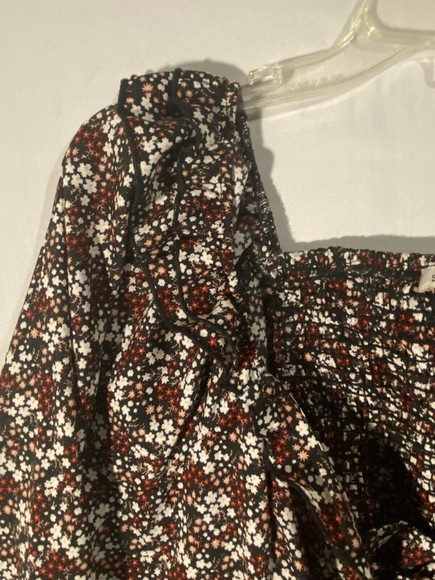 SPEED LIMIT Blouse 2X Womens Multicolor Liberty Florals Ruffled Lace Up Neckline - Picture 6 of 12